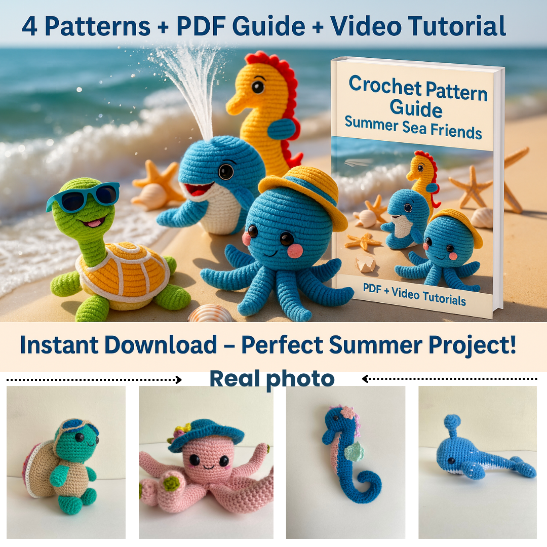 summer sea friends. includes VIDEO tutorials for each project !